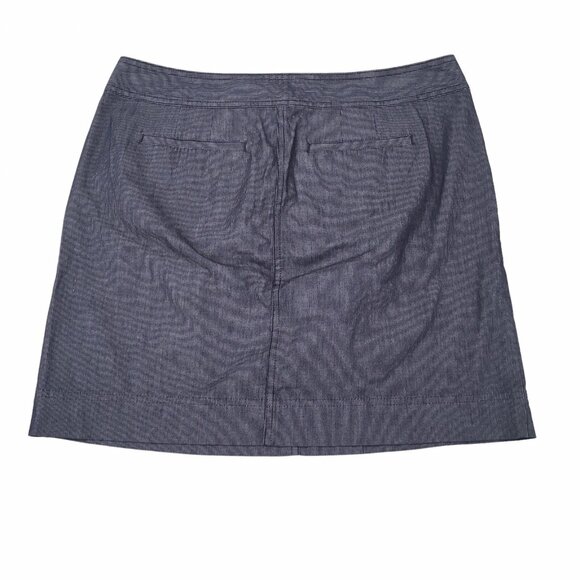 Ann Taylor Pencil Skirt Women Size 6 Short Blue Pin Stripe - Stretch - Pockets - Picture 4 of 7